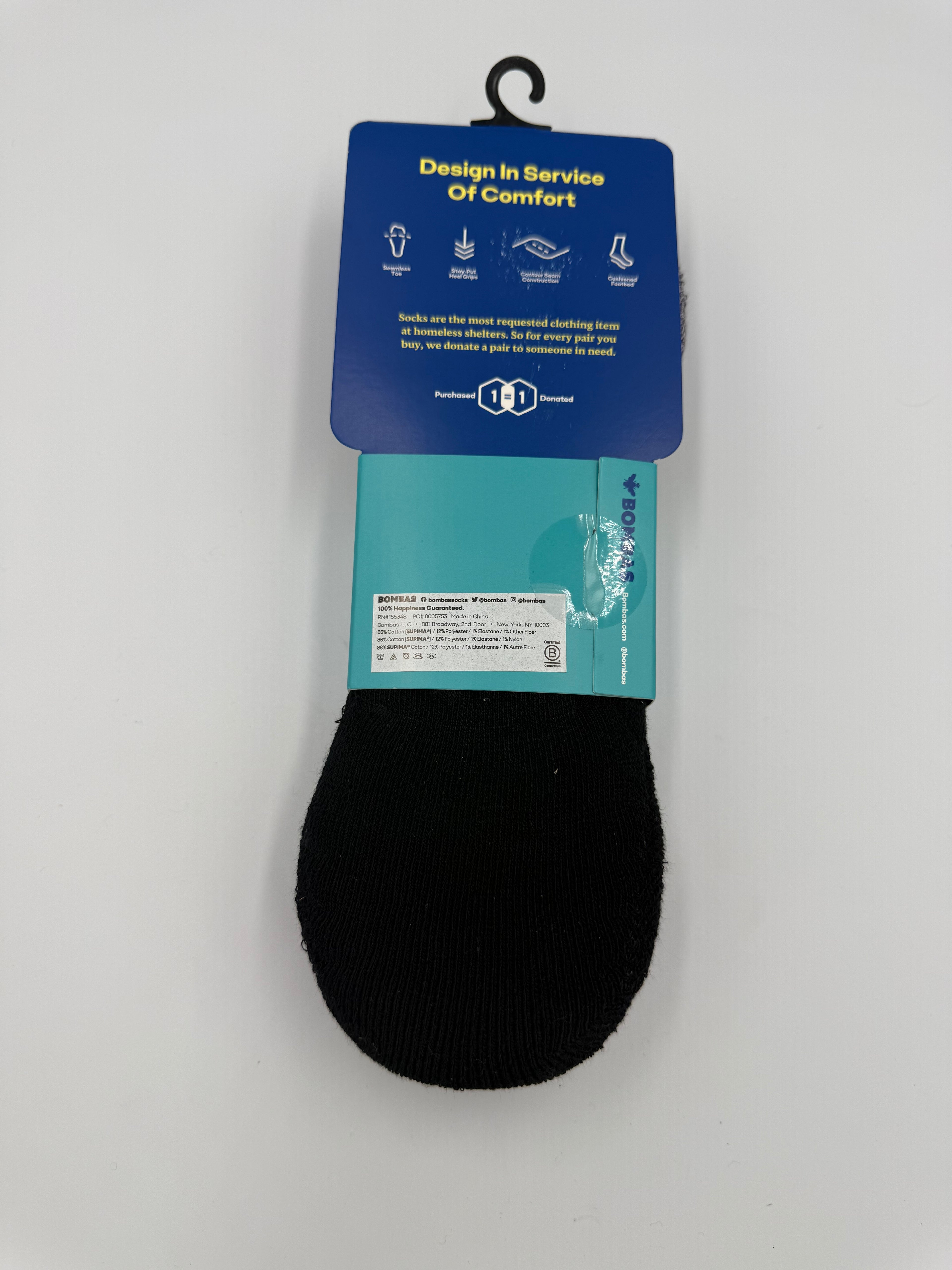 BOMBAS CUSHIONED NO SHOW SOCKS 3 PACK