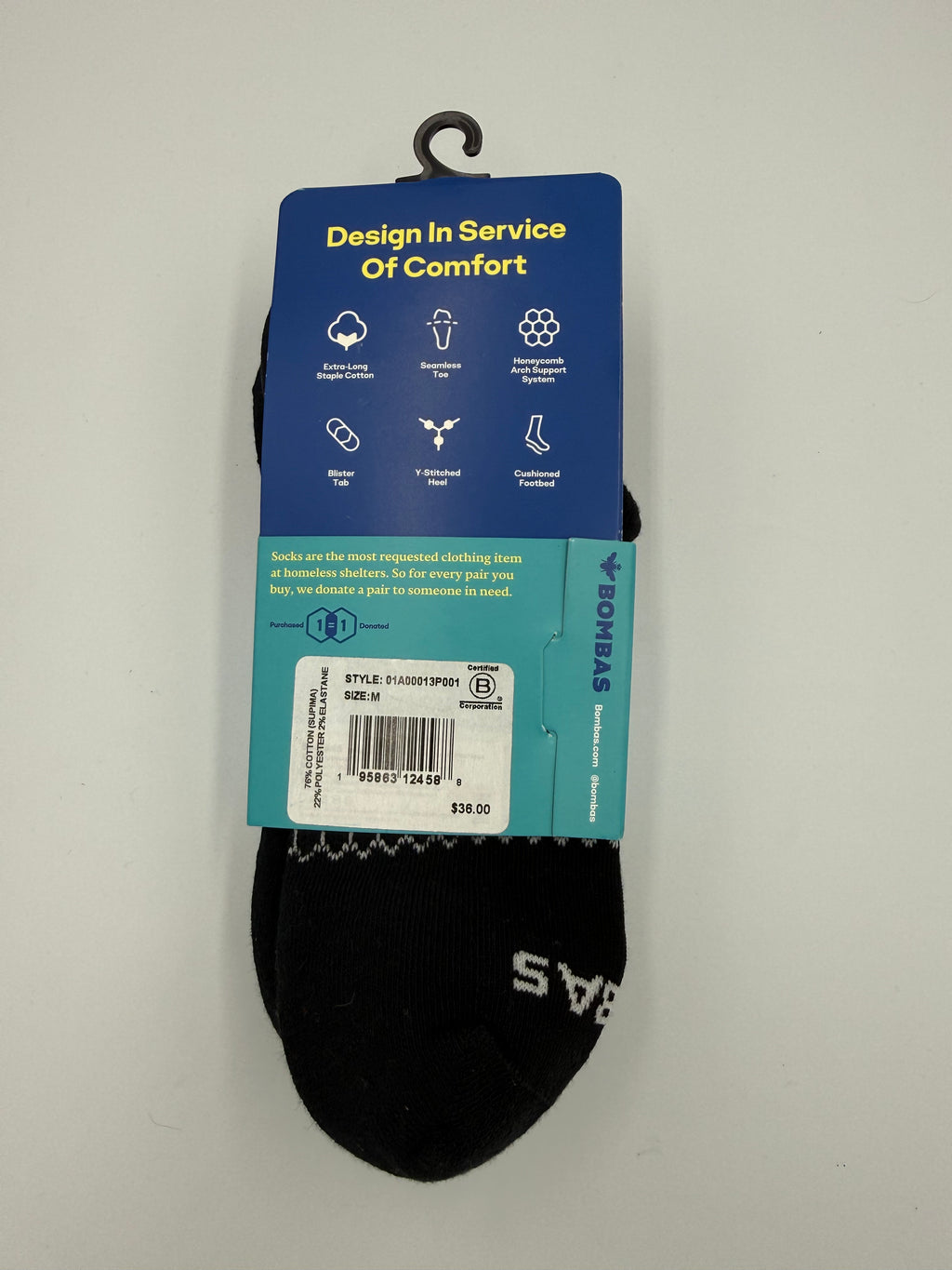 BOMBAS ANKLE SOCKS 3 PACK BLACK