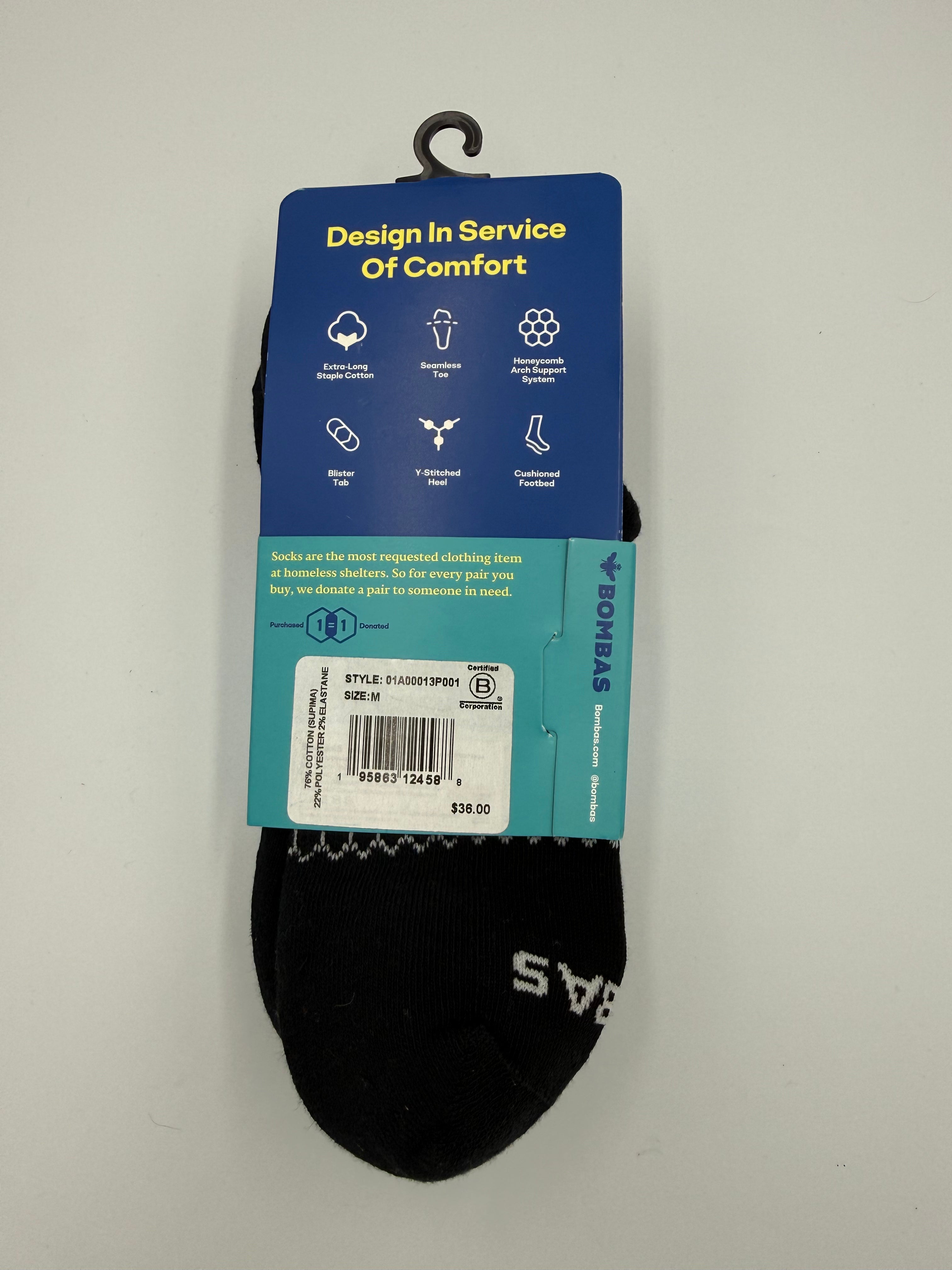BOMBAS ANKLE SOCKS 3 PACK BLACK