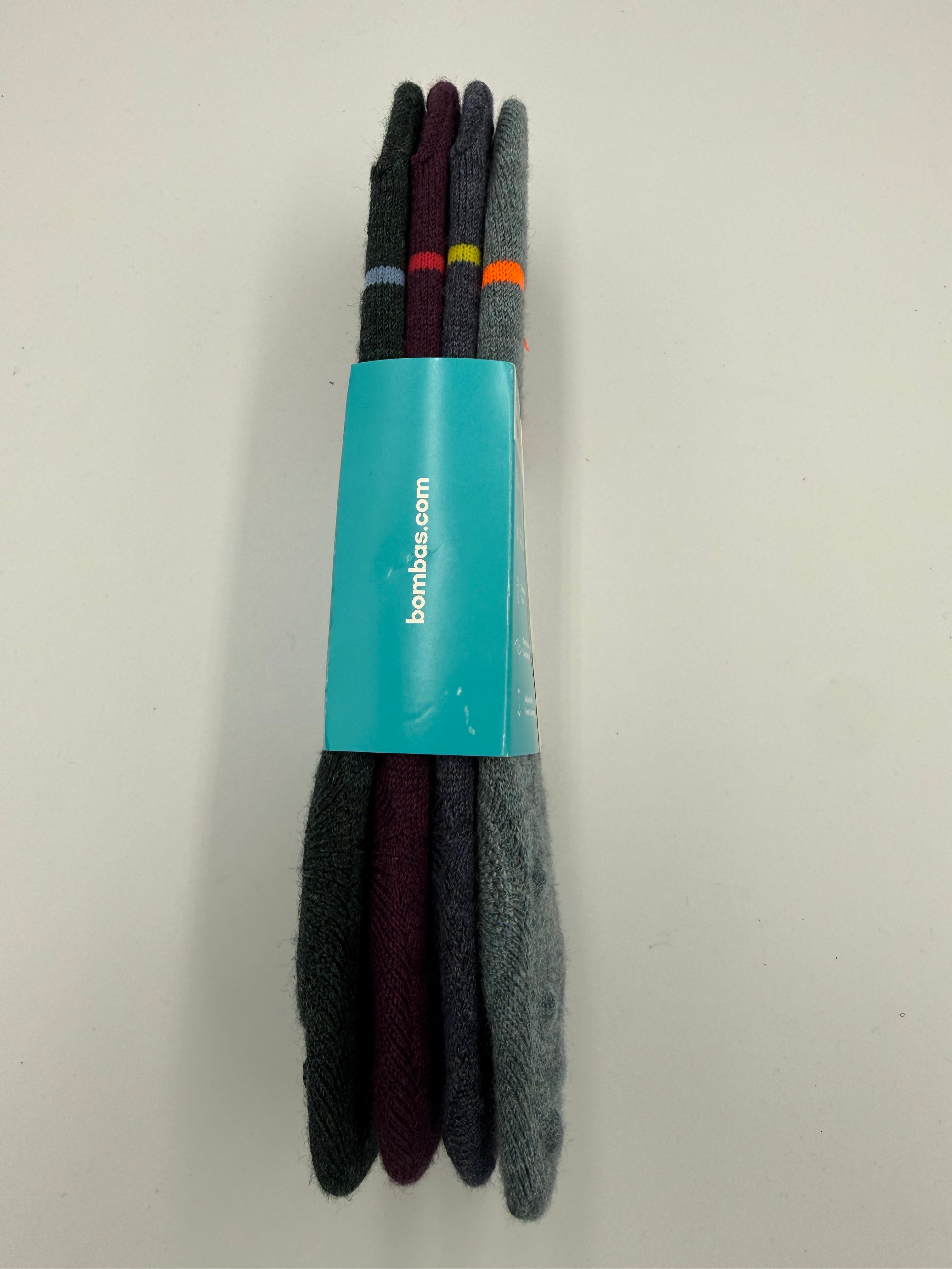 BOMBAS MERINO WOOL NO SHOW SOCKS 4 PACK