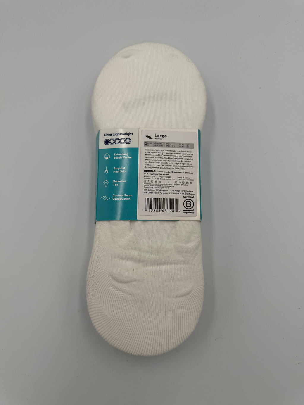 BOMBAS LIGHTWEIGHT NO SHOW 4 PACK